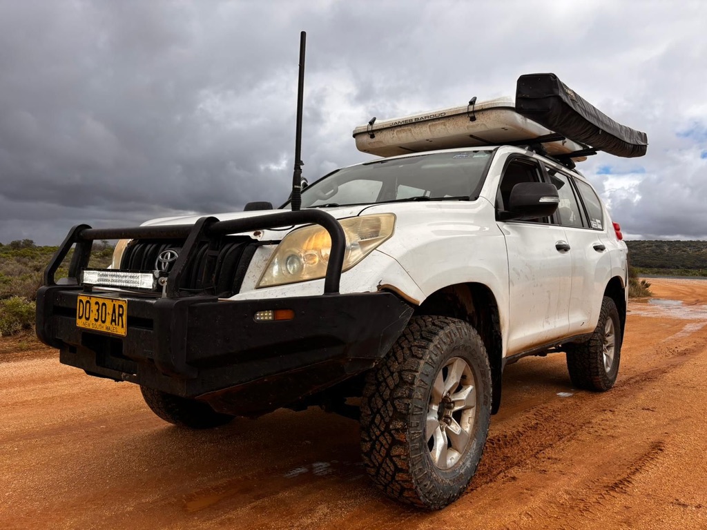 Alexis — Toyota Landcruiser Prado on red outback dirt road